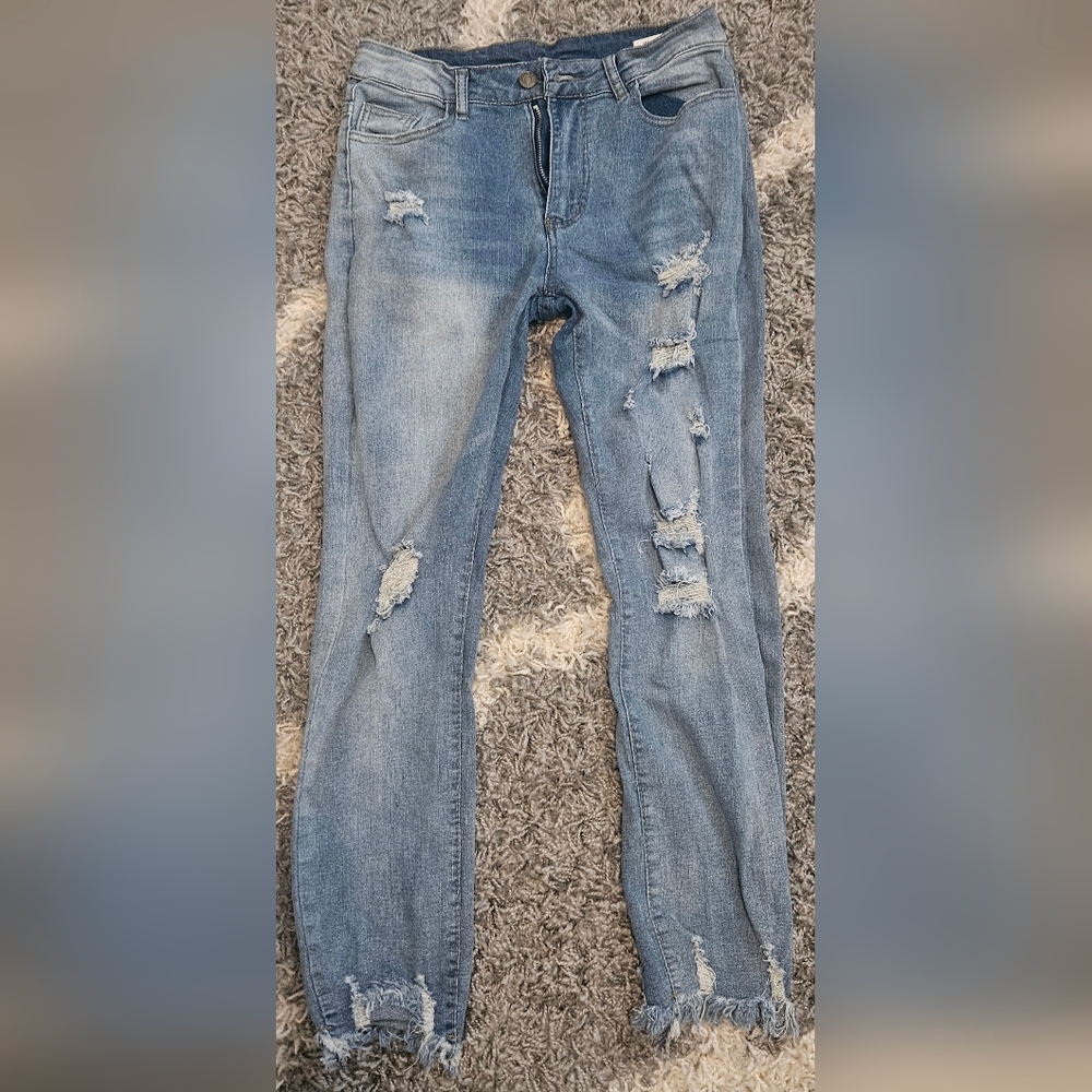 Distressed Boyfriend Slim Fit Jeans Size- M (8) - Picture 5 of 6